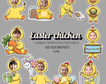 Easter Chicken Custom Photo/ Add your own photo/ DIY Craft