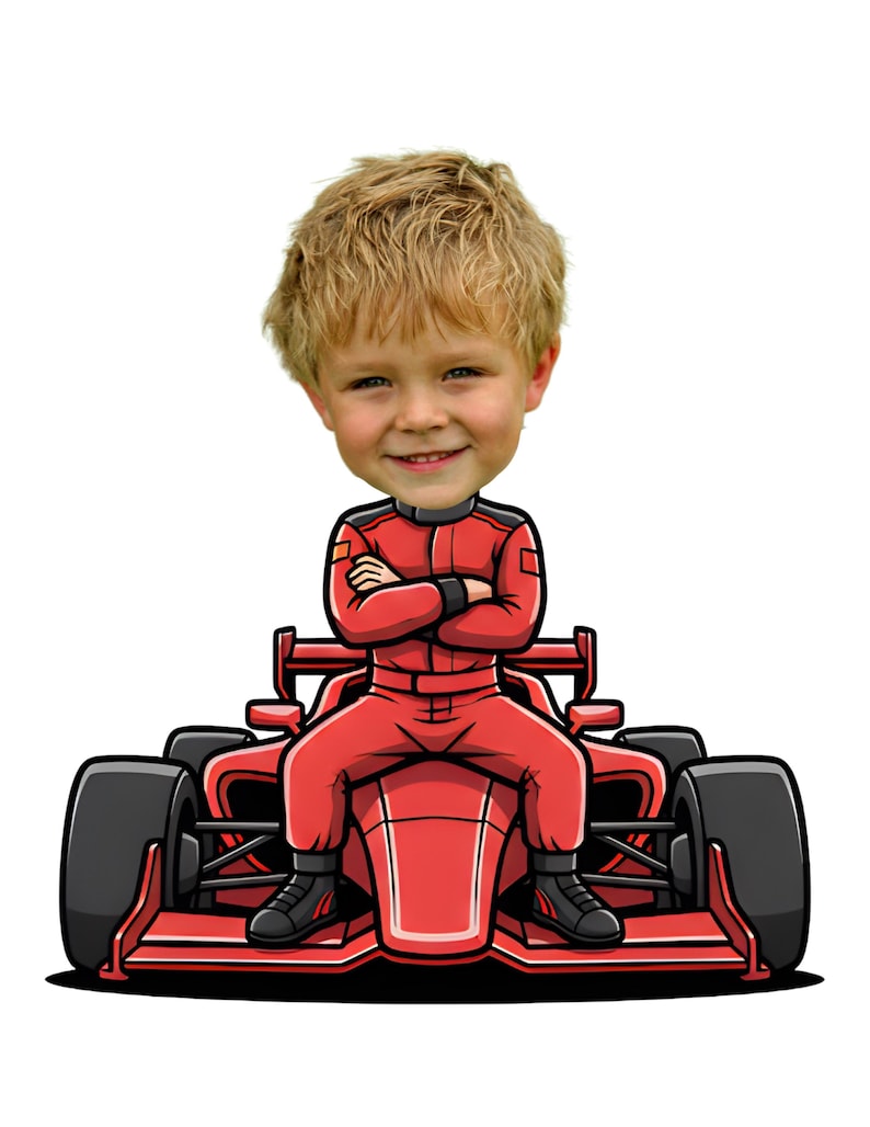 Graph Racing With Face Racing Car Custom Photo/ Add Your Own Face/diy Craft/ - Etsy