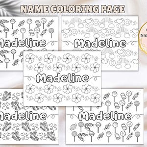 Editable Name Coloring Pages, Customizable Coloring Book, Printable Kids Activity Sheets, Personalized Name Coloring Pages for Kids & Adults