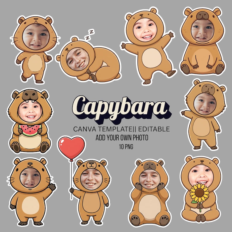 Capybara Custom Face| Add Your Own Photo | Cupcake Topper & Funny Party ...