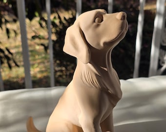 Golden Retriever Puppy Figurine - Elegant 3D Printed Home Decor