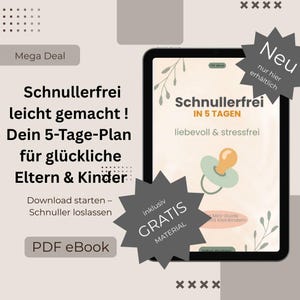 Dejar el chupete Método suave | Libro electrónico + Cuadro de recompensas imprimible y póster para niños de 1 a 5 años | Idea de regalo | Consejos para mamá