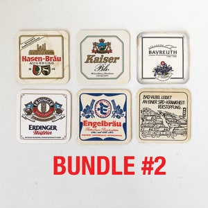 Bundle of Six 1970s-80s German Beer Coasters, Bier Coaster, Octoberfest, Oktoberfest, Breweriana Drink Coaster C Bundle #2