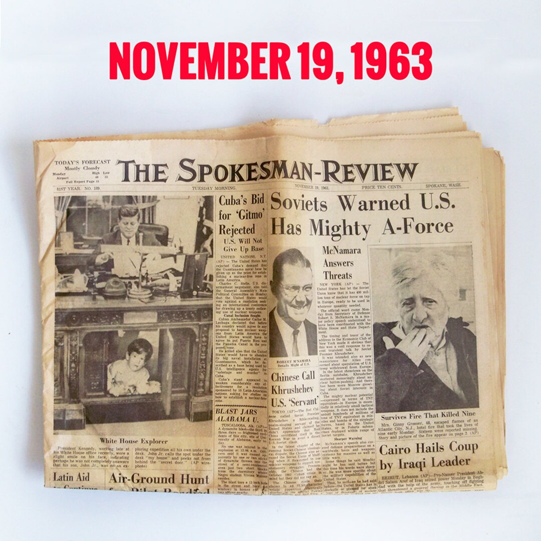 Original President Kennedy Assassination Newspaper From Original President Kennedy Assassination Newspaper From