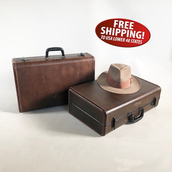 Rare 1930s Samsonite Leather Hard-sided Suitcase -