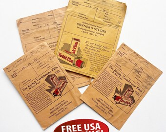 1940s-1950s Kodak Film Processing Envelope, Photography Ephemera, Photographer Gift, Kodak Advertising