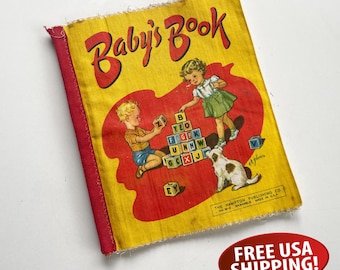 1947 Cloth Baby's Book, Midcentury Soft Fabric Book