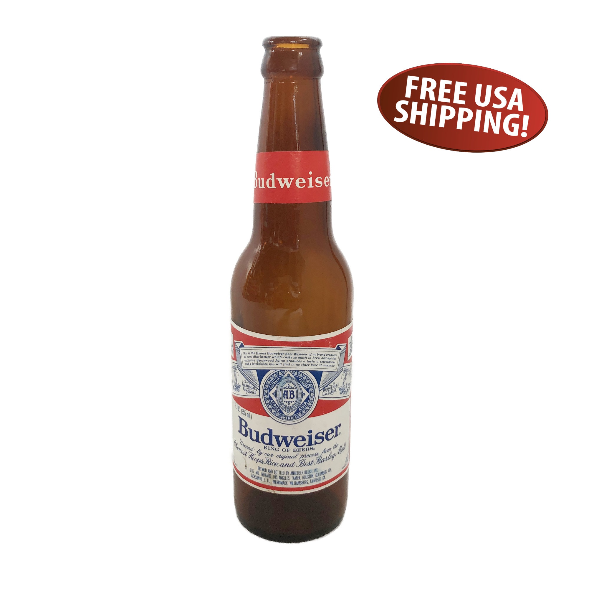 1970〜1980s ヴィンテージBudweiser ビンラベル 10枚セット Vintage Budweiser Beer Bottle, 12 Oz Bottle, 1970s-1980 Bar