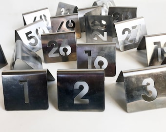 Vintage Stainless Steel Restaurant Order Numbers, Coffee Shop Order Number, Table Number, Stacking Tray Number, Birthday Date, Special Date