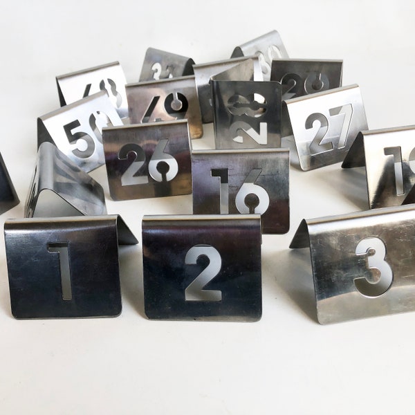 Vintage Stainless Steel Restaurant Order Numbers, Coffee Shop Order Number, Table Number, Stacking Tray Number, Birthday Date, Special Date