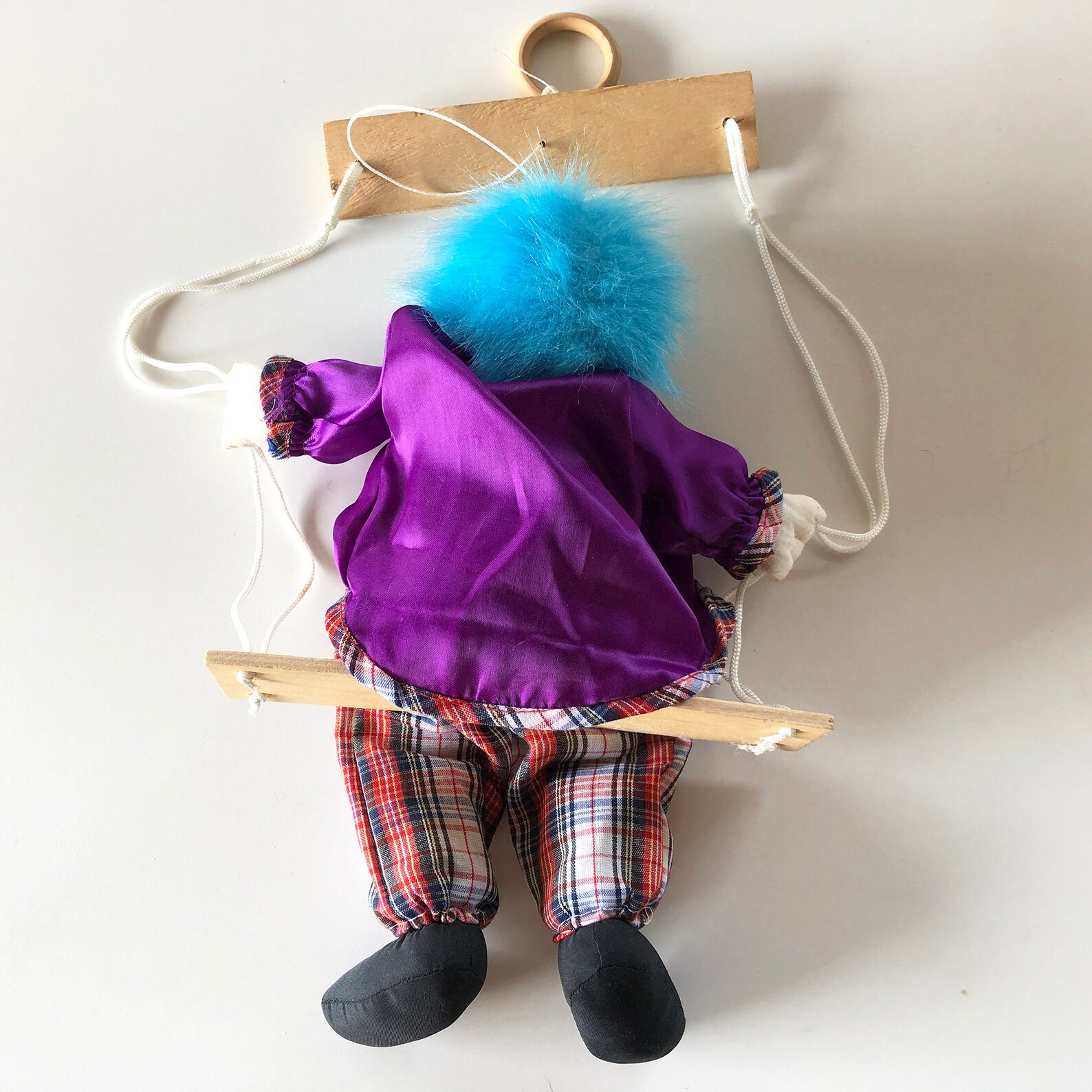Vintage Creepy CrossEyed Clown Doll on a Swing Handpainted Etsy