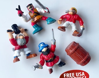 Vintage Fisher-Price Great Adventures Pirate Action Figure Bundle: 5 Figurine & Accessory, Replacement Toys