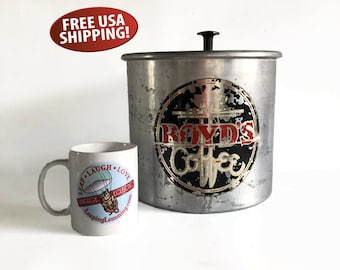 1950s Boyd's Coffee Canister: Vintage Restaurant Coffee Storage