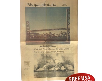 San Francisco Examiner Newspaper - April 15, 1956 Special Tabloid Insert - 50th Anniversary of San Francisco Earthquake and Fire