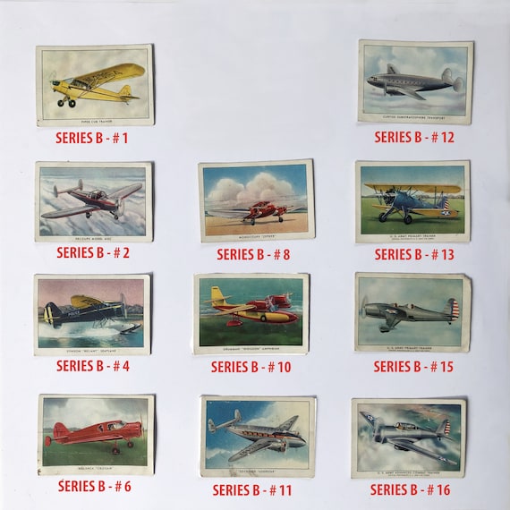 airplane cigarette packs Wings Cigarettes 1940s Airplane Cards - WWII Aircraft Pictures, Series B