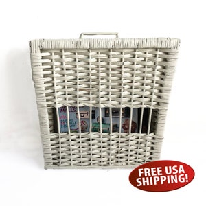 Bamboo Magazine Rack Vintage Inspired Book Rack Towel Basket Storage Rack  Display Rack Bed Side Catch All Boho Beach Coastal Decor 