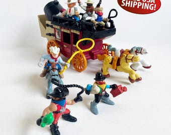 Vintage Fisher-Price Stagecoach Bundle: Great Adventures Series (10 Pieces)