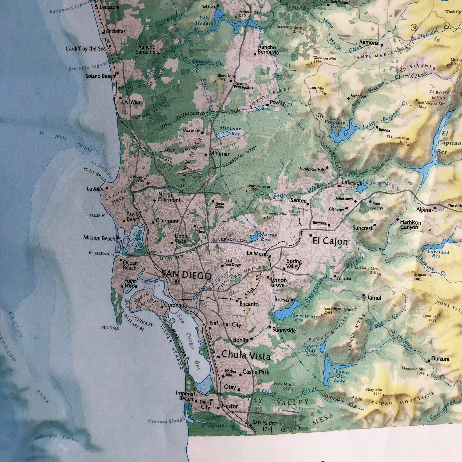 Large Vintage Southern California Wall Map 63 X | Etsy