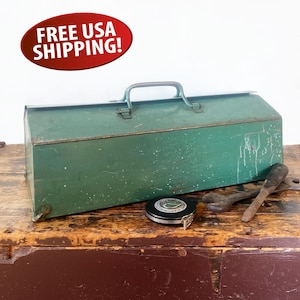 1950s Union Chest Super Steel Toolbox: Old Green 21" Tool Box