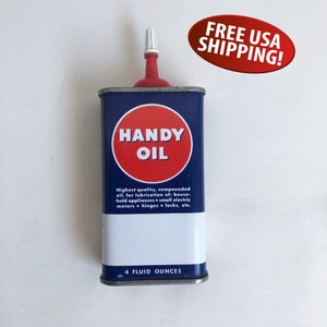 VTG SHELL HANDY Oil Oiler Can 4oz Lead Spout Partially Full Estate Find  Condition: Tape Over a Puncture, Honest W 