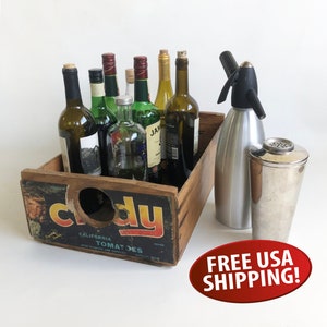 Midcentury Wood Tomato Crate, Produce Box, Farm Crate, Fruit Crate, Wooden Box, Distressed Patina, Farmhouse Storage