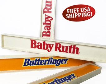 Vintage Baby Ruth & Butterfinger Candy Point-of-Purchase Display Sign, Candy Bar Display Rack Sign, General Store Decor, Candy Advertisement