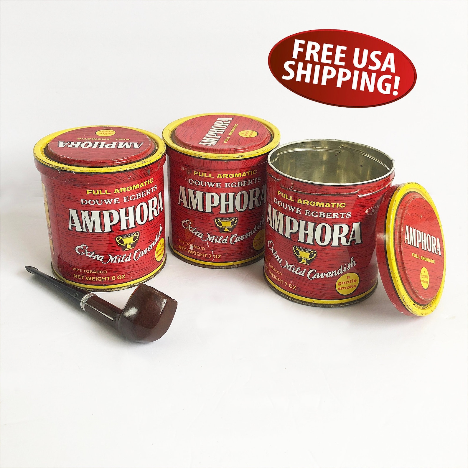 1960s Amphora Tobacco Tin With Lid Pipe Tobacco Can Douwe Etsy Australia