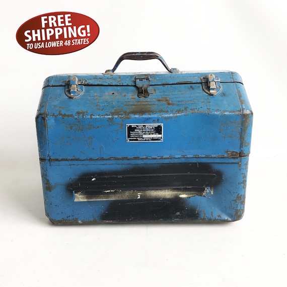 Vintage Simonsen Military Toolbox, Steel Mechanics Tool Chest