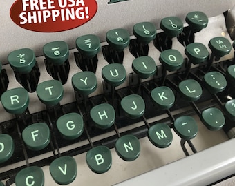 1956 Smith Corona Sterling Typewriter Key, Green Plastic