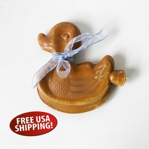 Mid-Century Duck Shaped Hot Water Bottle, Rubber Duck Water Bottle, Children&#39;s Bed Warmer, Foot Warmer, 1950s Home Prop
