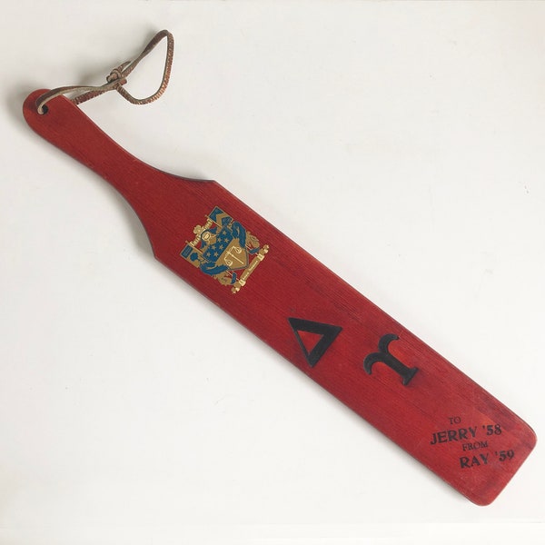 1950s Western Michigan College Delta Tau Fraternity Paddle, WMU Frat Spanking Paddle, Western Michigan University