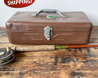 Mid-century J.C. Higgins Tackle Box: Old Tool Box, Farmhouse or Lodge Decor, Storage