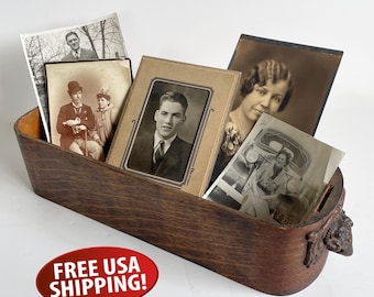 Antique Minnesota Treadle Sewing Machine Cabinet Drawer: Ram's Head Replacement Drawer, Up-cycled Box