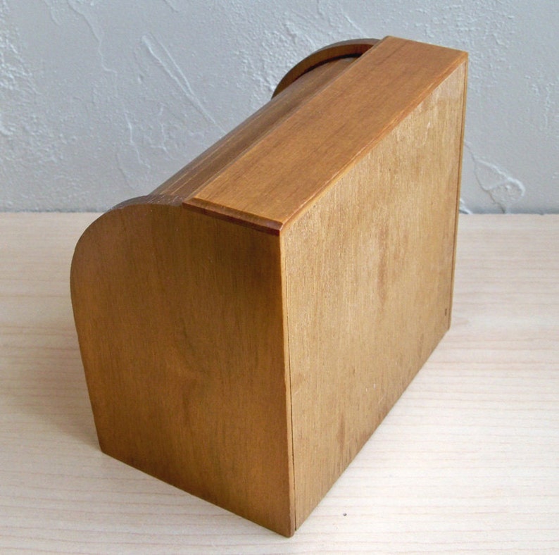 Vintage Mini RollTop Desk Recipe Box Card File Etsy