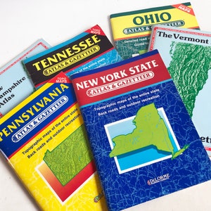 1980s DeLorme State Atlas, Topographic Maps, Touring Maps, City & Rural Maps, Road Maps, Outdoor Recreation Maps