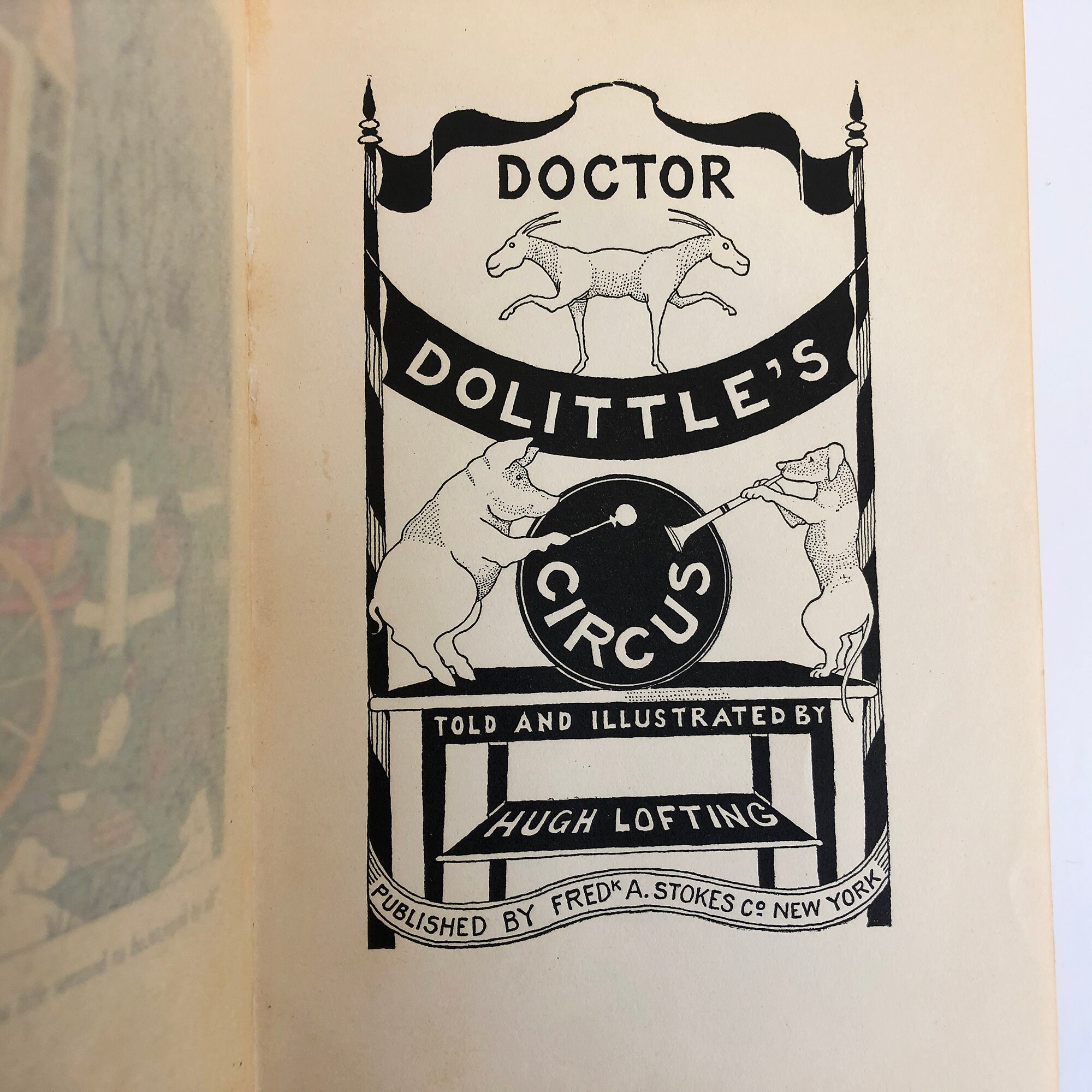 Vintage Doctor Dolittle's Circus Book, 1925 3rd Printing