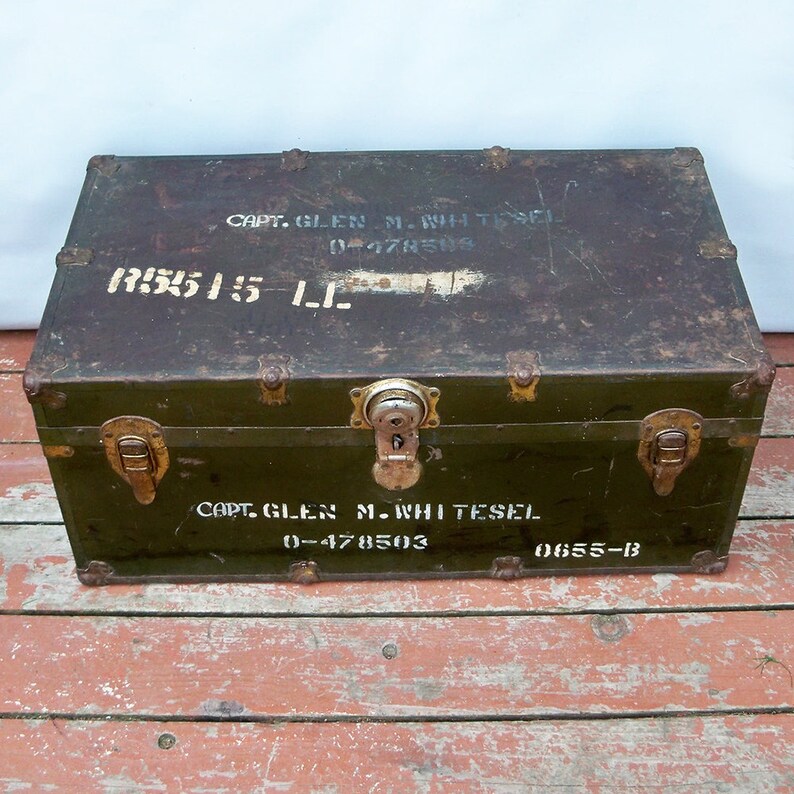 WWII U.S. Army Officer's Footlocker Steamer Trunk Etsy