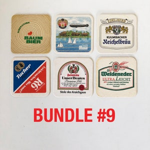 Bundle of Six 1970s-80s German Beer Coasters, Bier Coaster, Octoberfest, Oktoberfest, Breweriana Drink Coaster C Bundle #9