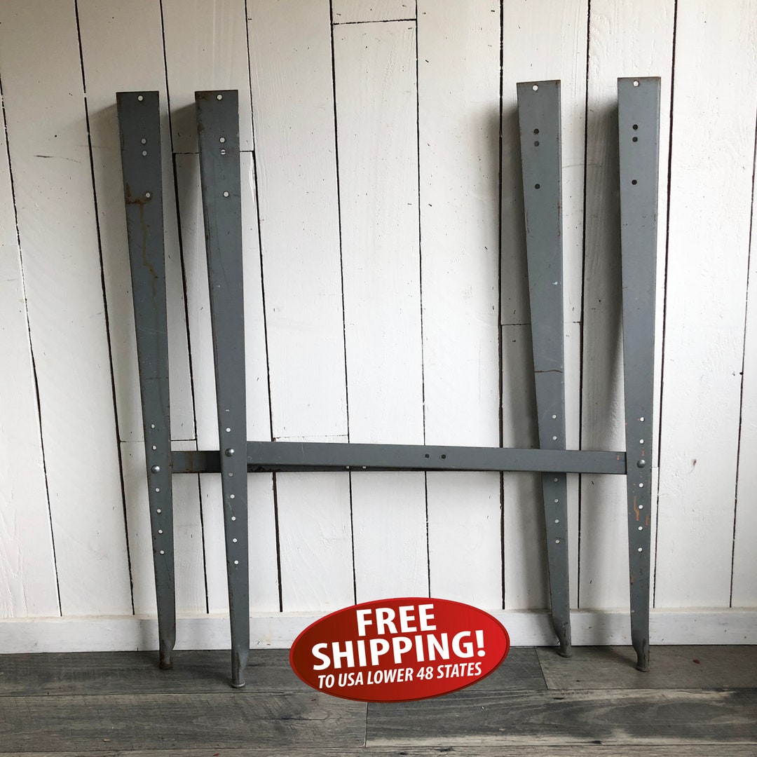 Salvaged Vintage Industrial Steel Table Legs, Tall 40 Table Legs, Tall