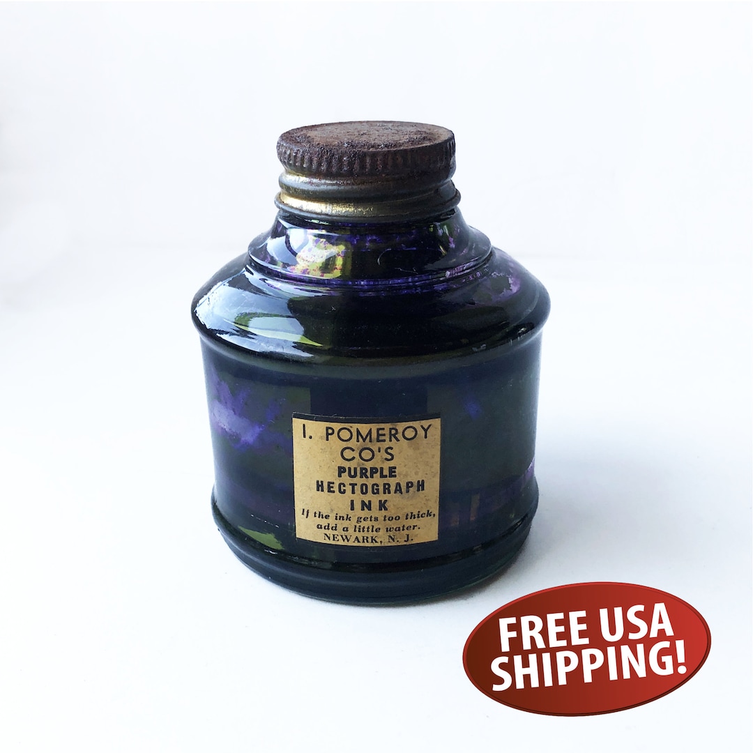 Old I. Pomeroy Co's. Purple Hectograph Ink Bottle, Old Ink Bottle, Tattoo Artist, Old Printer