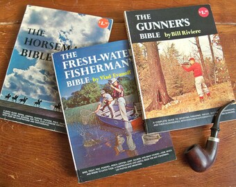 Mid-1960's Sportsman Bible 3 Book Set - Fresh Water Fisherman's, The Gunner's and The Horseman's Bible