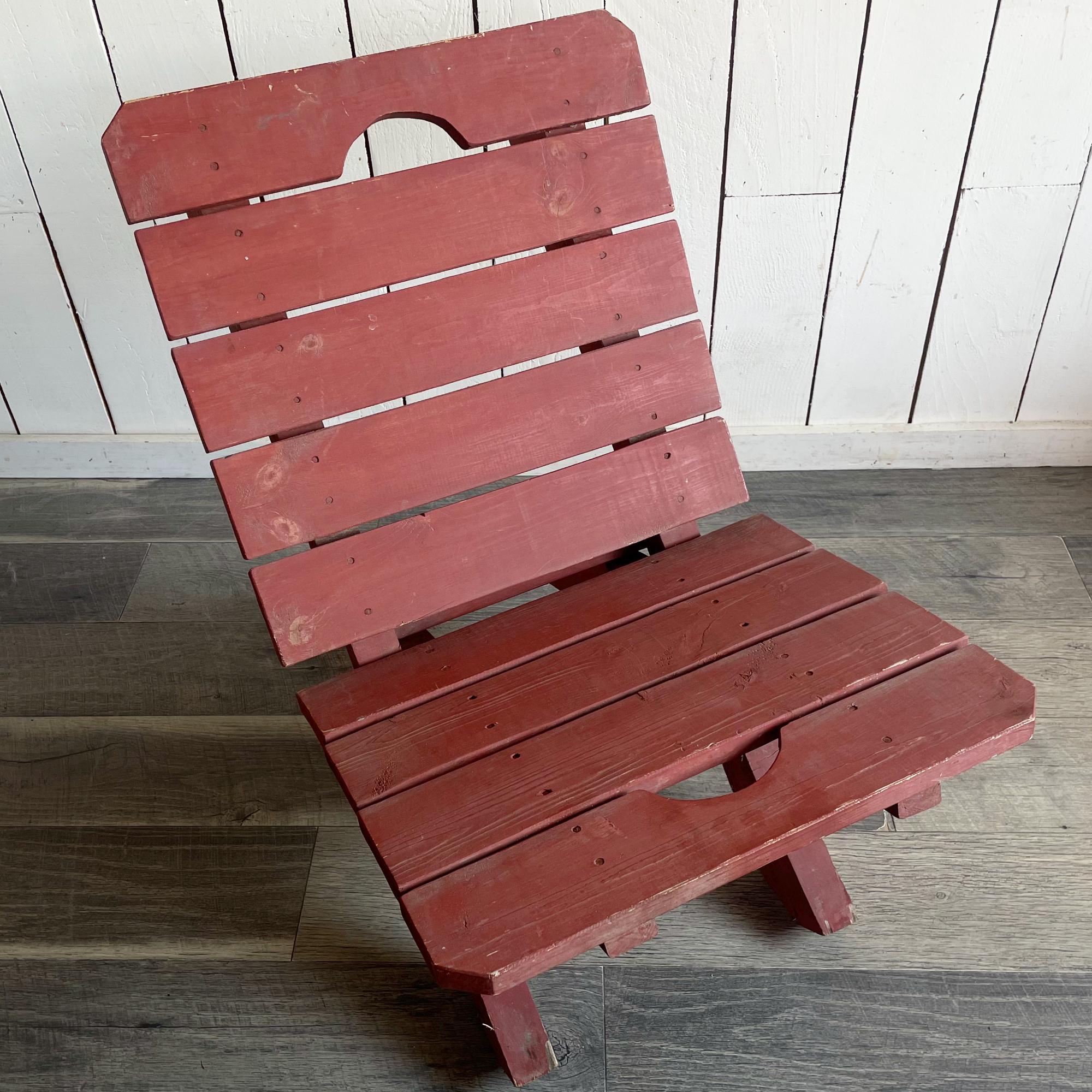 【mame】IDEE⭐︎CONVENT CHAIR  ② Rustic Home-made Wood Slat Lawn Chair, Two Piece Scissor