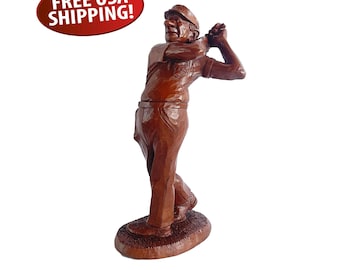 Vintage Wetherbee Golfer Resin Figurine, Humorous Golf Sculpture