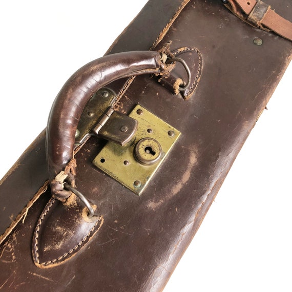 1930s-1940s Distressed Belber Leather Suitcase, S… - image 9