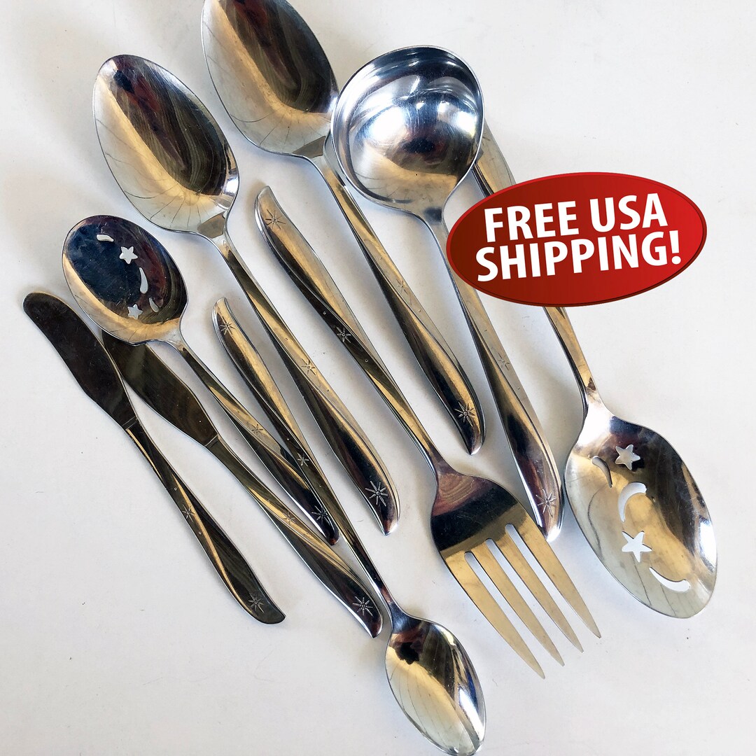 Oneida Community Plate Stainless Steel Silverware, Twin Star Pattern