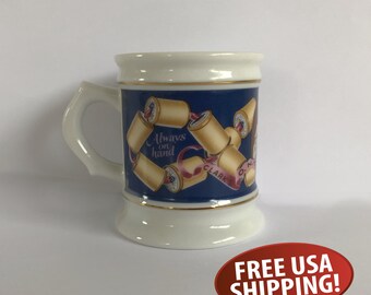 Vintage Clark's Thread Mug: 1980s Franklin Porcelain Corner Store Series