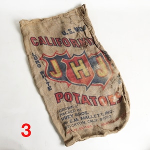 Vintage California Potato Sack, Burlap Bag, Gunney Sack - Farmhouse Wall Decor
