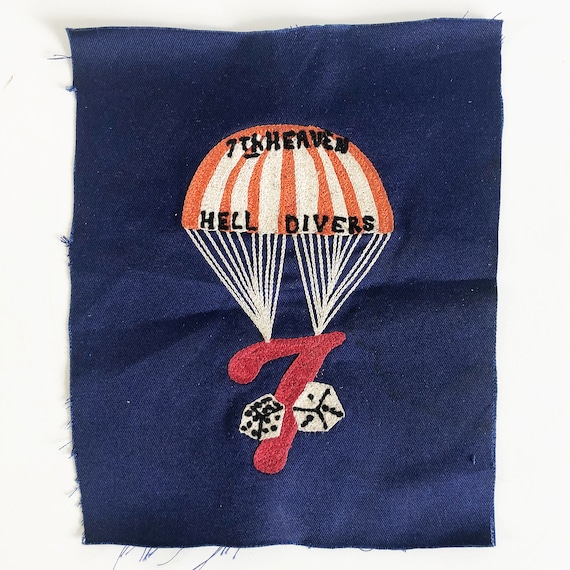 Vintage 7th Heaven Hell Divers Embroidered Patch, Parachute Club