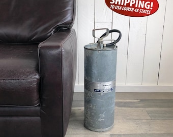 Midcentury Pump Fire Extinguisher Tank for Firefighting Decor, Man Cave, Collection
