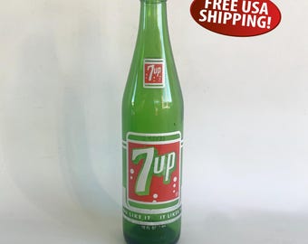 Vintage 7 Ounce 7up Glass Bottle - Etsy